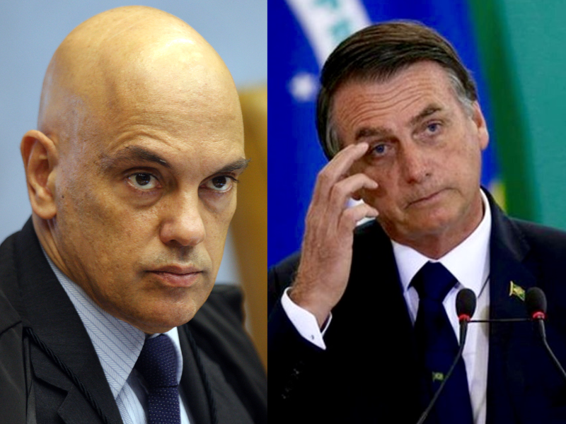 Ex- presidente, Jair Bolsonaro e Ministro do STF, Alexandre de Moraes. Foto Montagem: Ebc / Nelson Jr. - STF