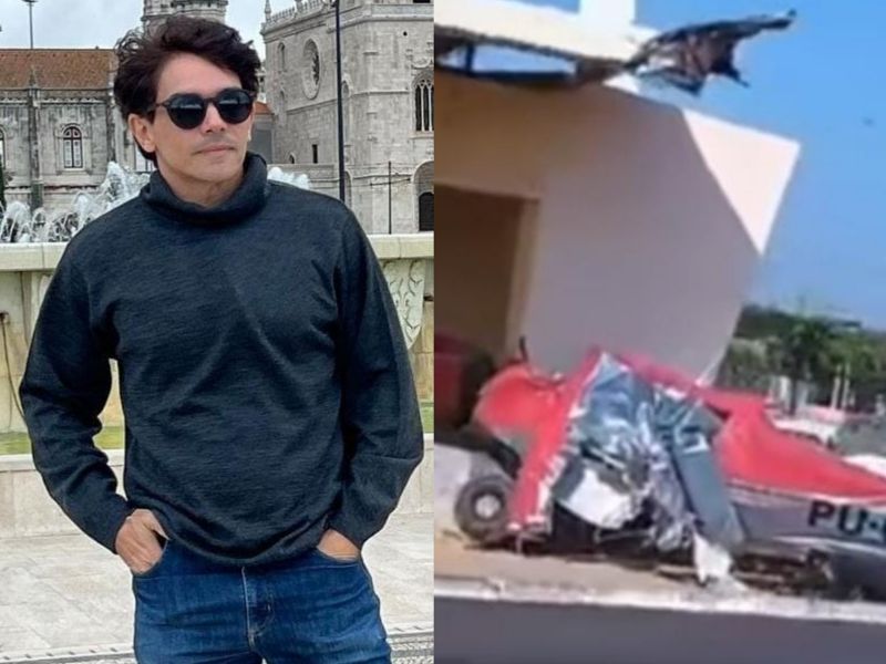 Jacinto Lay e avião que caiu em Teresina - Foto: Reprodução