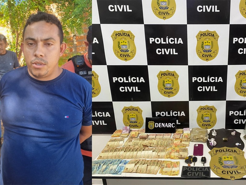 Faccionado procurado por homicídios é detido com drogas e dinheiro trocado em Teresina