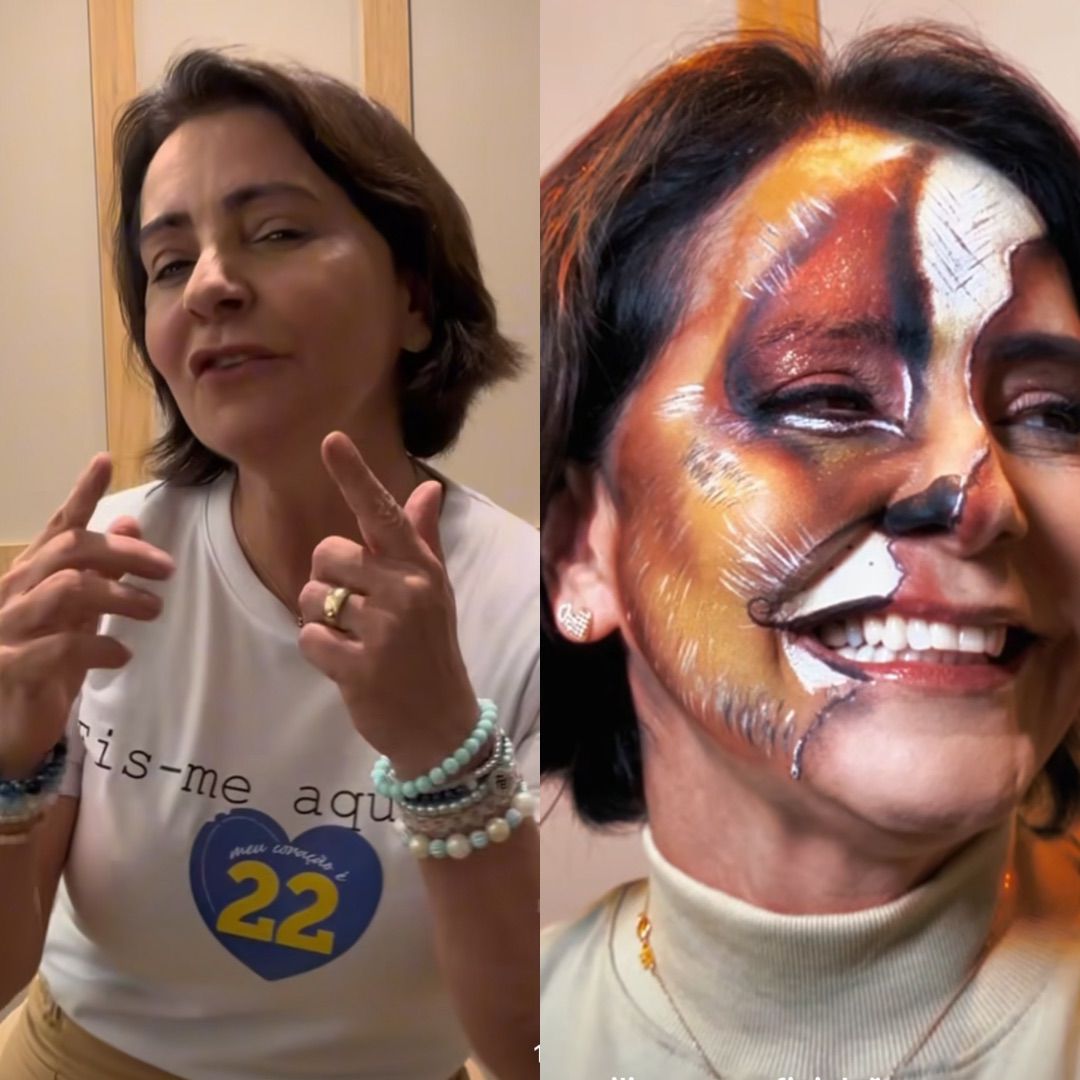 Prefeita eleita de Aracaju comemora vitória com louvor e maquiagem de leão