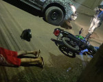 Dupla é capturada após cair de moto durante fuga - Foto: Reprodução