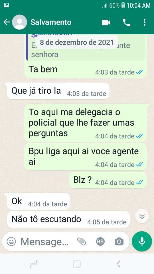 Mensagens de golpistas à família de Antônio