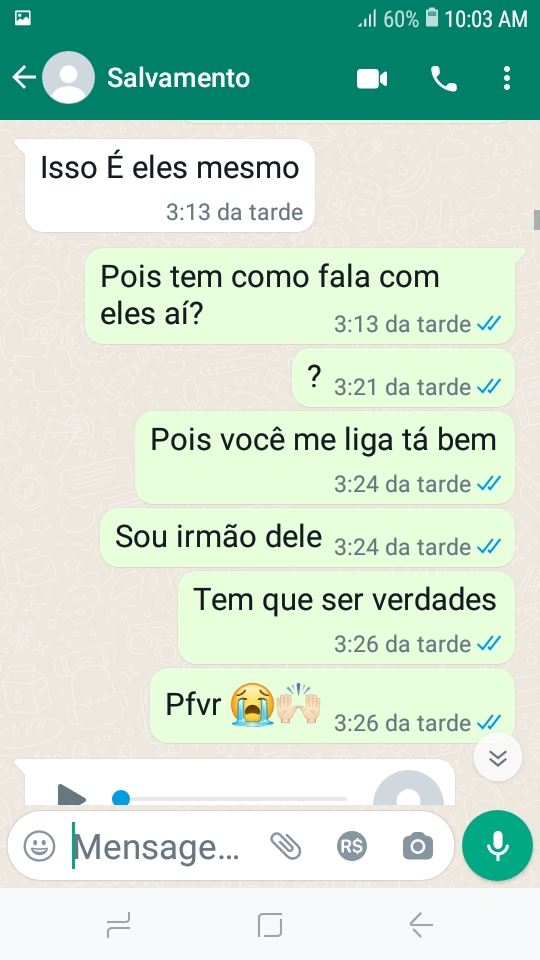 Mensagens de golpistas à família de Antônio