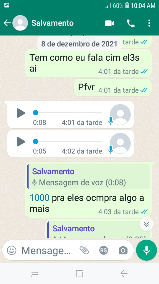 Mensagens de golpistas à família de Antônio