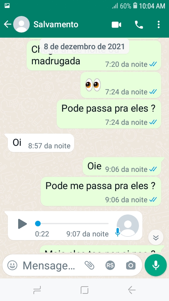 Mensagens de golpistas à família de Antônio
