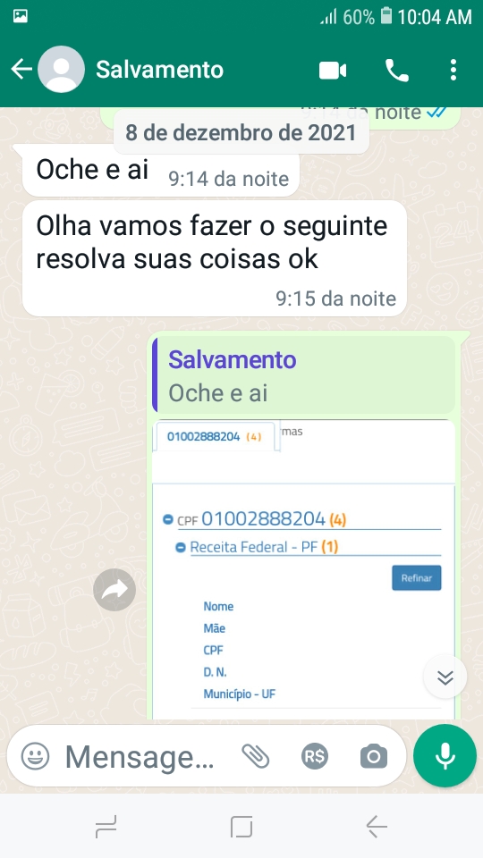 Mensagens de golpistas à família de Antônio