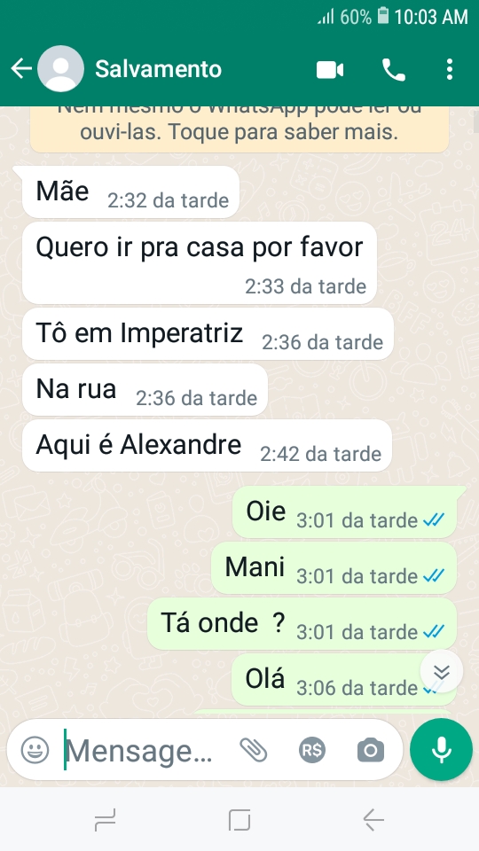 Mensagens de golpistas à família de Antônio