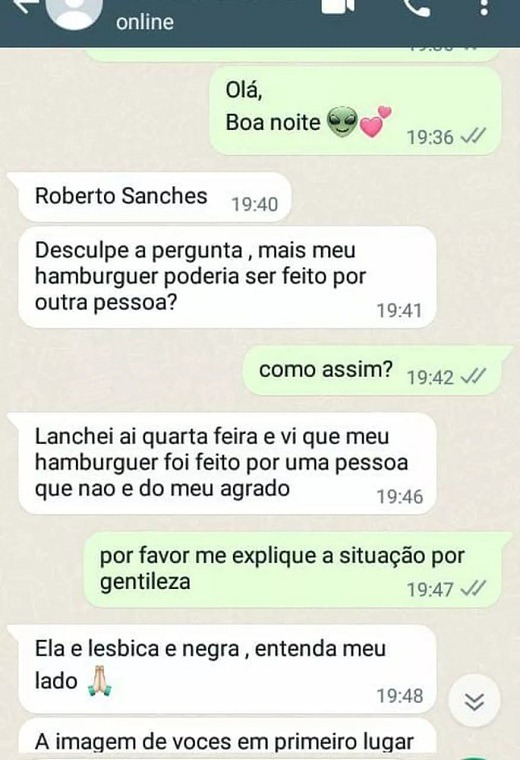 Prints da conversa
