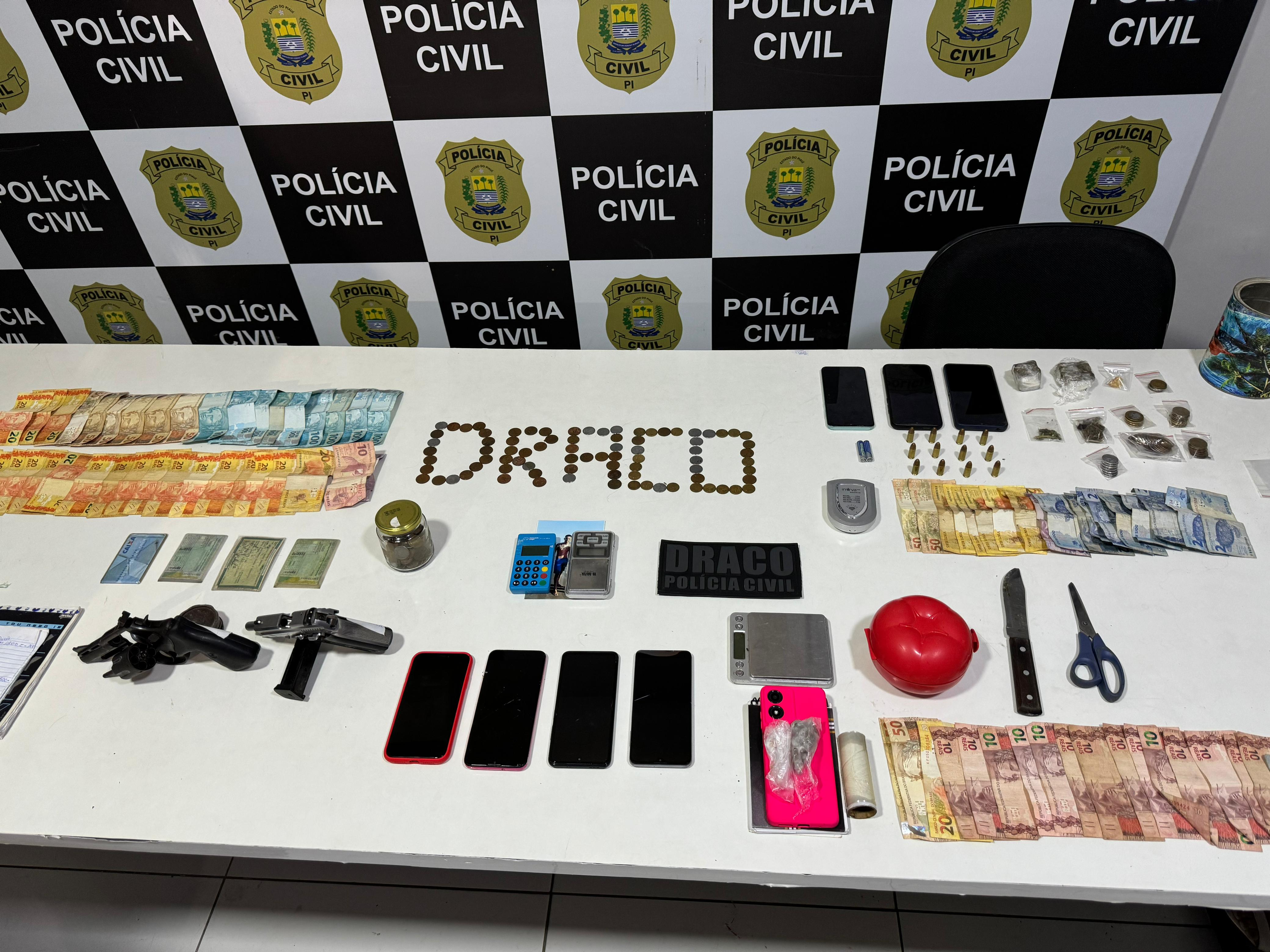 Apreensões durante operação Draco160 - Foto: Divulgação/SSP-PI