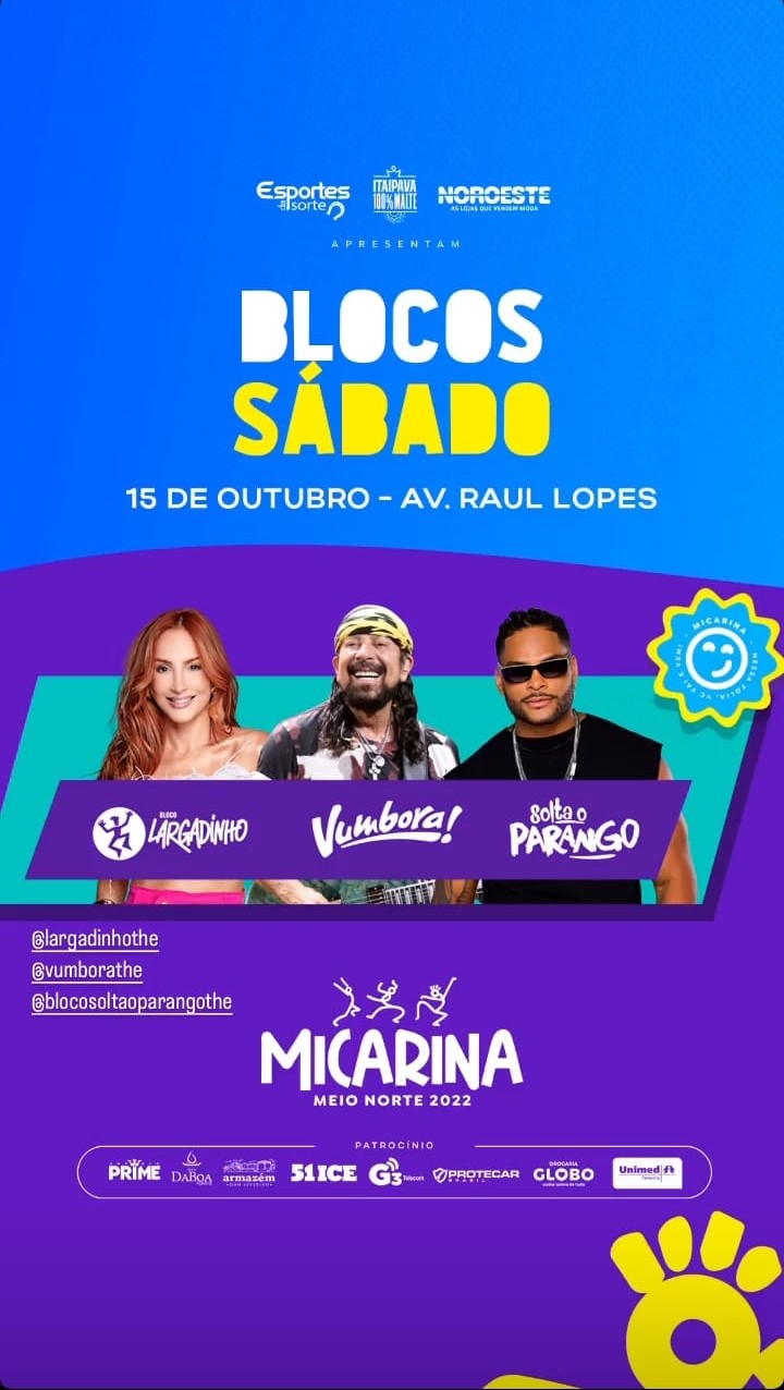 Atrações e blocos.