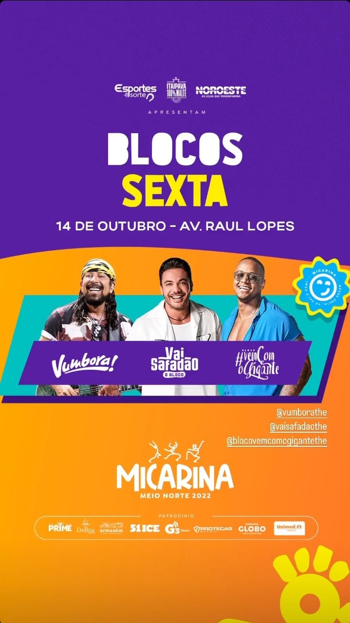 Atrações e blocos.