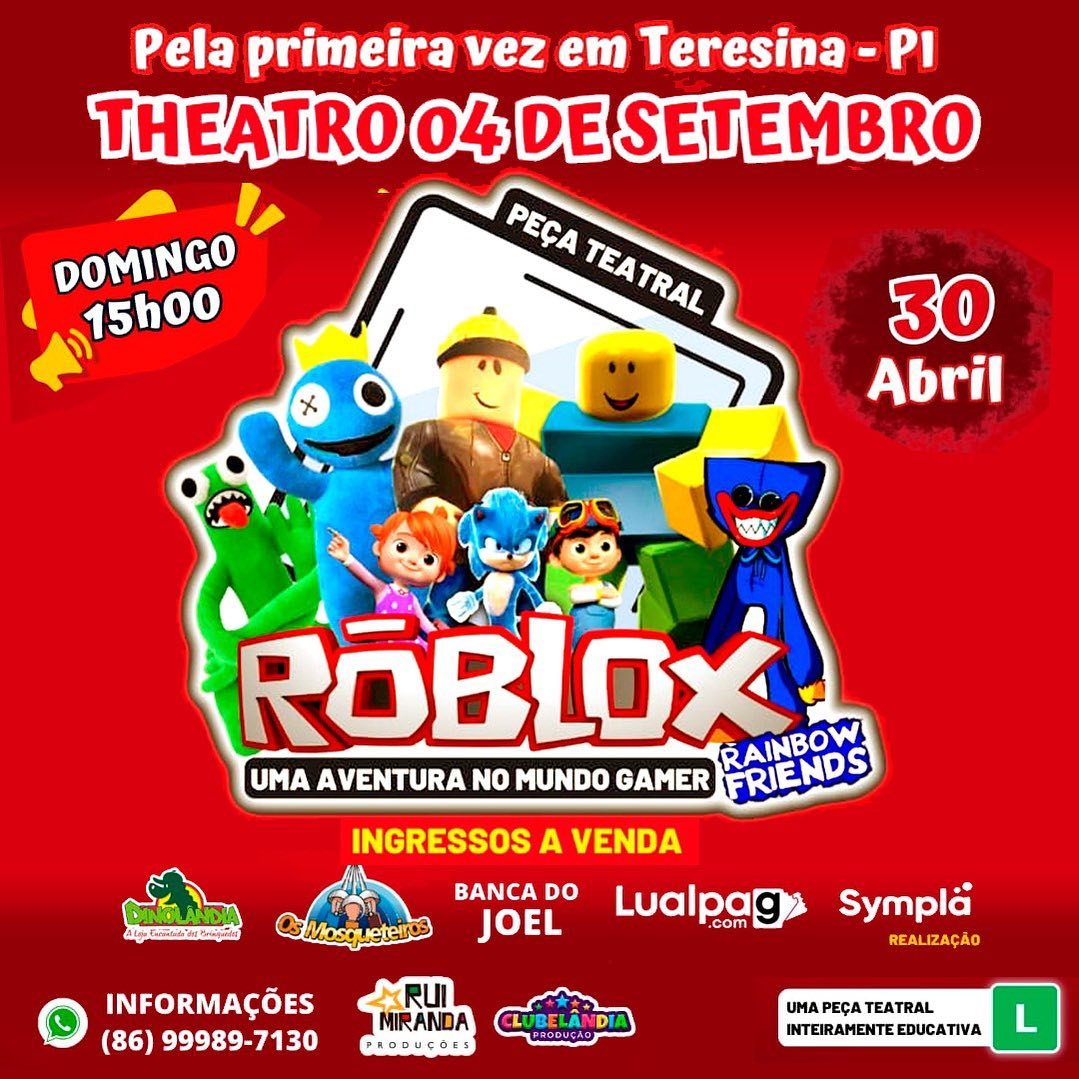 Domingo é dia de curtir o espetáculo infantil “Roblox