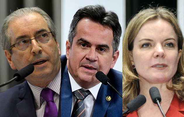 Eduardo Cunha elogia artigo de Ciro Nogueira; Gleisi classifica como mentiroso