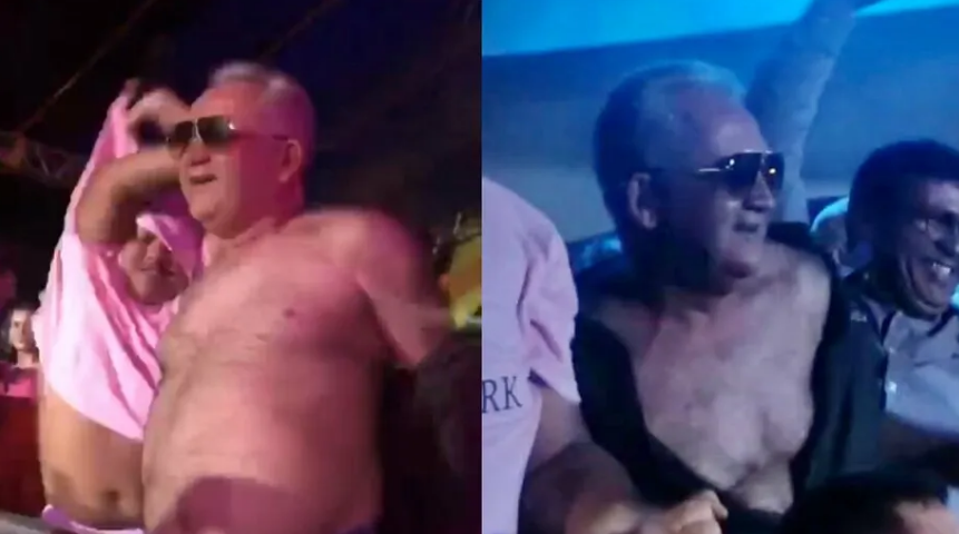 Vídeo: Prefeito fica embriagado, tira camisa e faz declarações machistas em festa
