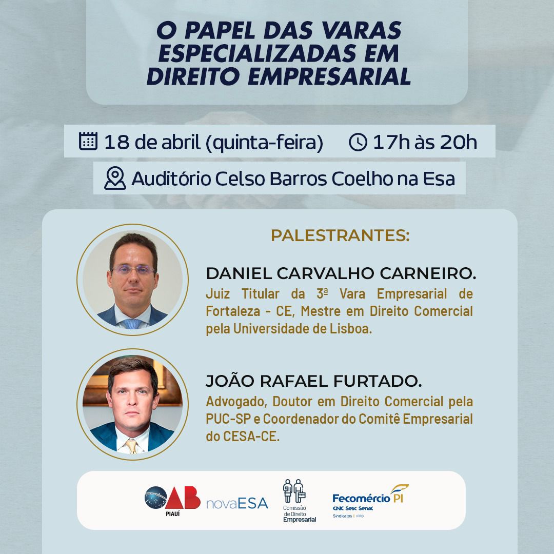 OAB-Piauí debate sobre criação de vara empresarial em Teresina